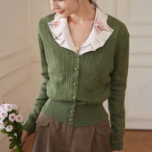 Green Knit Cardigan from Simple Retro